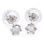 プラチナPT900 天然ダイヤモンドピアス 0.2ct シリコン製ダブルロックキャッチ仕様 定番人気商品