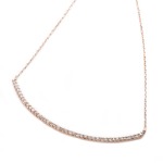 K10ピンクゴールド 天然ダイヤモンドペンダント/ネックレス 0.2ct（40石） 大人気デコルテラインデザイン 40cm 長さ調節可能（アジャスター付き）