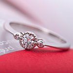 プラチナPT900　天然ダイヤリング 指輪　ダイヤ0.19ct　ピンクダイヤ0.022ct（2石）　12.5号　アンティークモチーフ