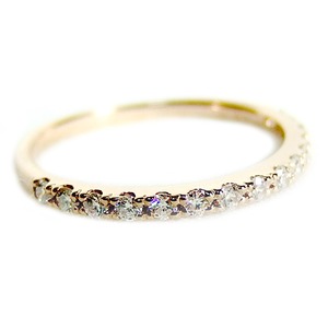 【鑑別書付】K18ピンクゴールド　天然ダイヤリング 指輪　ダイヤ0.20ct　10号　ハーフエタニティリング