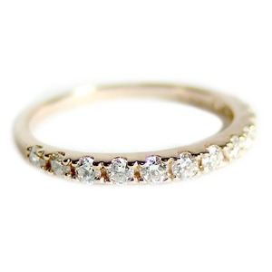 【鑑別書付】K18ピンクゴールド　天然ダイヤリング 指輪　ダイヤ0.30ct　10号　ハーフエタニティリング