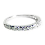 【鑑別書付】プラチナPT900　天然ダイヤリング 指輪　ダイヤ0.50ct　9.5号　ハーフエタニティリング