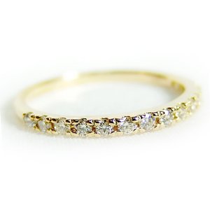 K18イエローゴールド　天然ダイヤリング 指輪　ダイヤ0.20ct　8号　Good　H　SI　ハーフエタニティリング
