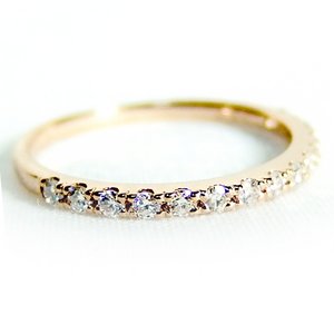 K18ピンクゴールド　天然ダイヤリング 指輪　ダイヤ0.20ct　11号　Good　H　SI　ハーフエタニティリング