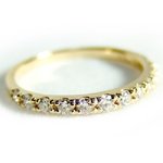 K18イエローゴールド　天然ダイヤリング 指輪　ダイヤ0.30ct　12号　Good　H　SI　ハーフエタニティリング