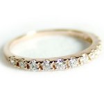 K18ピンクゴールド　天然ダイヤリング 指輪　ダイヤ0.30ct　9.5号　Good　H　SI　ハーフエタニティリング