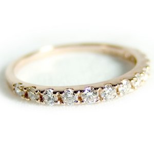 K18ピンクゴールド　天然ダイヤリング 指輪　ダイヤ0.30ct　13号　Good　H　SI　ハーフエタニティリング