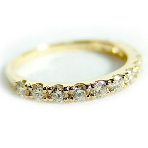 K18イエローゴールド　天然ダイヤリング 指輪　ダイヤ0.50ct　12.5号　Good　H　SI　ハーフエタニティリング