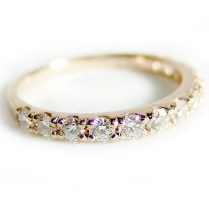 K18ピンクゴールド　天然ダイヤリング 指輪　ダイヤ0.50ct　8号　Good　H　SI　ハーフエタニティリング