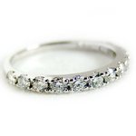 プラチナPT900　天然ダイヤリング 指輪　ダイヤ0.50ct　8.5号　Good　H　SI　ハーフエタニティリング