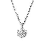 ダイヤモンドペンダント/ネックレス 一粒 プラチナ Pt900 0.1ct ダイヤネックレス 6本爪 Hカラー I1クラス Good 中央宝石研究所ソーティング済み