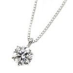 【鑑定書付】 ダイヤモンドペンダント/ネックレス 一粒 プラチナ Pt900 0.5ct ダイヤネックレス 6本爪 H〜Fカラー SIクラス Excellentアップ 3EX若しくはH＆C 中央宝石研究所ソーティング済み