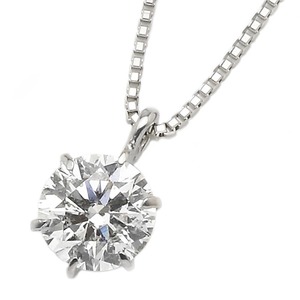 ダイヤモンドペンダント/ネックレス 一粒 プラチナ Pt900 0.4ct ダイヤネックレス 6本爪 Dカラー SI2 Excellent H＆C EXハート＆キューピット 鑑定書付き