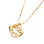 ダイヤモンドペンダント/ネックレス 一粒  K18 イエローゴールド 0.1ct ダンシングストーン ダイヤモンドスウィングネックレス 揺れるダイヤが輝きを増す☆ 雫モチーフ 揺れる ダイヤ