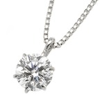 ダイヤモンドペンダント/ネックレス 一粒 プラチナ Pt900 0.3ct ダイヤネックレス 6本爪 Dカラー SI2 Excellent EXハート＆キューピット 鑑定書付き