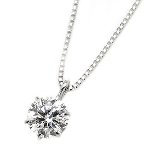 ダイヤモンド ネックレス 一粒 0.5ct プラチナ Pt900 6本爪 無色透明 E 〜 Gカラー SI2クラス Excellent H＆C エクセレント ハート＆キューピッド 0.5カラット ダイヤネックレス ペンダント 中央宝石研究所 CGL 鑑定書付き