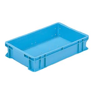 三甲(サンコー) ベタ目コンテナー サンボックス「トロ函(トロ箱)」 B型-1(PE) 水抜キ孔有 ライトブルー