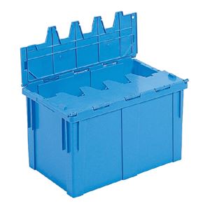 三甲(サンコー) フタ一体型コンテナー サンクレット スタッキング可 #50セット F ブルー
