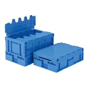 三甲（サンコー） サンクレットオリコン 85B ブルー【折りたたみ コンテナボックス（ふた付き）】