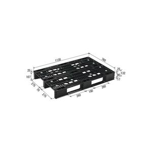 三甲（サンコー） プラスチックパレット（プラパレ） D4-076113 ブラック