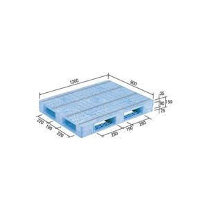 三甲（サンコー） プラスチックパレット（プラパレ） D4-912F ライトブルー