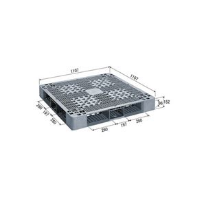 三甲（サンコー） プラスチックパレット（プラパレ） D4-1111 HG グレー