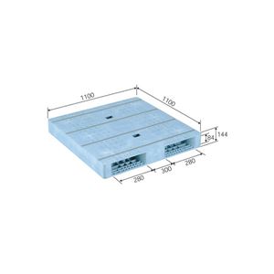 三甲（サンコー） プラスチックパレット（プラパレ） R2-1111F-4 アナアリ ライトブルー