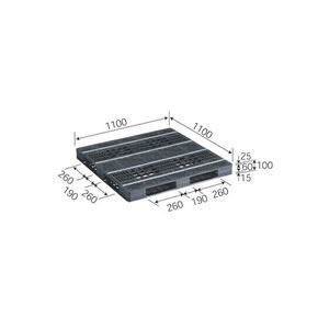 三甲（サンコー） プラスチックパレット（プラパレ） D4-1111-10 ブラック
