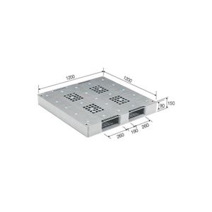三甲（サンコー） プラスチックパレット（プラパレ） R-1212-2（HG） グレー