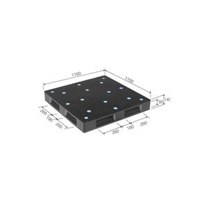 三甲（サンコー） パレット R4-110110P-B ブラック