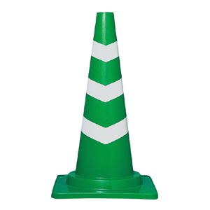 三甲（サンコー） カットスコッチコーン Φ40（緑）白テープ巻 グリーン★駐車禁止、サッカー、学校、立入禁止区域におすすめ