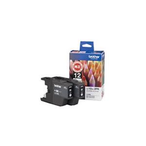 （まとめ）【純正品】BROTHER LC12BK-2PK BK （2本入）【×2セット】