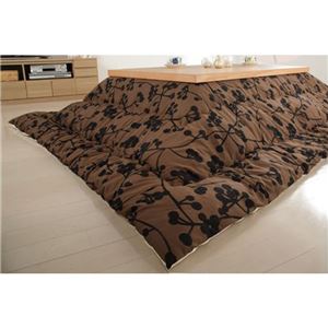 国産こたつ布団≪モコ柄≫205x205cm[対応こたつサイズ幅75〜90cm対応] こたつ布団 正方形 日本製 ブラウン 
