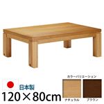 キャスター付きこたつ  【トリニティ】  120×80cm こたつ テーブル 4尺長方形 日本製 国産ローテーブル ブラウン 