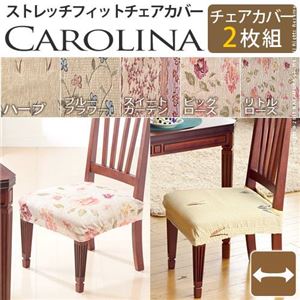 スペイン製ストレッチフィットチェアカバー CAROLINA〔カロリーナ〕2枚組セット チェア カバー ストレッチ セット ハーブ 