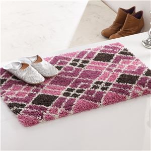 スペイン製ウィルトン織マット Argyle〔アーガイル〕55×85cm 玄関マット 室内/屋内用 ラグ ウィルトン織 ピンク 