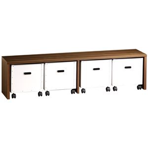 デザインベンチチェスト Torino〔トリノ〕 4連セット 幅150cm 収納 ベンチ ローボード チェスト ウォールナット ホワイト
