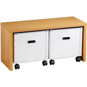 デザインベンチチェスト Torino〔トリノ〕 2連セット 幅77cm 収納 ベンチ ローボード チェスト ナチュラルウッド ホワイト