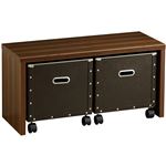 デザインベンチチェスト Torino〔トリノ〕 2連セット 幅77cm 収納 ベンチ ローボード チェスト ウォールナット ブラウン