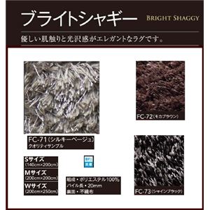 サンゲツ ラグ ラグマット ブライトシャギーFC-72 Wサイズ 約200cm×250cm カラー モカブラウン 【日本製】