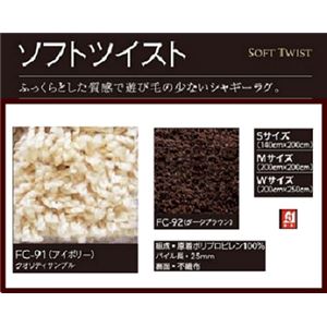 サンゲツ ラグ ラグマット ソフトツイストFC-92 Sサイズ 約140cm×200cm カラー ダークブラウン 【日本製】