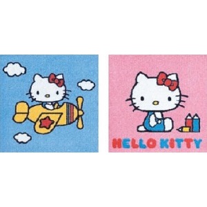 ハロー・キティ パネルカーペット AKH2-SET 2柄1セット サイズ40ｃｍ×40ｃｍ 【防ダニ・洗える(ウォッシャブル)】 【日本製】