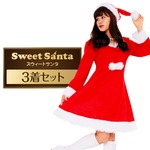 【クリスマスコスプレ 衣装 まとめ買い3着セット】Peach×Peach レディース スイートサンタクロース サンタコスプレ女性用 ワンピース