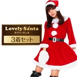 【クリスマスコスプレ 衣装 まとめ買い3着セット】Peach×Peach レディース ラブリーサンタクロース サンタコスプレ女性用 ワンピース