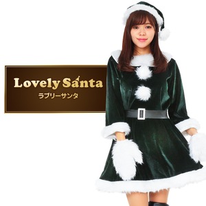 サンタ コスプレ 緑 グリーン レディース 【クリスマスコスプレ Peach×Peach ラブリーサンタクロース ダークグリーン(緑) ワンピース 】 サンタ 衣装 クリスマス コスチューム