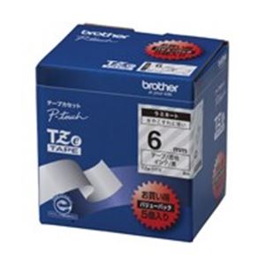 ブラザー工業(BROTHER) 文字テープ TZe-111V透明に黒文字 6mm 5個