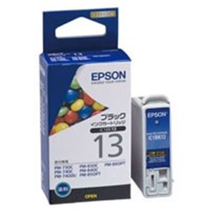 （まとめ買い）エプソン EPSON インクカートリッジ IC1BK13 黒 【×4セット】
