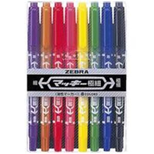 （まとめ買い）ゼブラ ZEBRA マッキー 極細 MCF-8C 8色組セット 【×5セット】