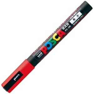 （まとめ買い）三菱鉛筆 ポスカ PC-3M.15 細字 赤 【×20セット】
