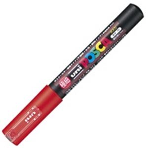 （まとめ買い）三菱鉛筆 ポスカ PC-1M.15 極細 赤 【×20セット】